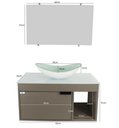 Ver imagem 5 de Gabinete Armário Banheiro 60cm Cuba Oval Branca