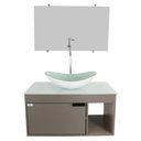 Ver imagem 1 de Gabinete Armário Banheiro 60cm Cuba Oval Branca