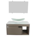 Ver imagem 2 de Gabinete Armário Banheiro 60cm Cuba Oval Branca