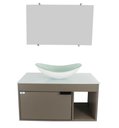 Ver imagem 2 de Gabinete Armário Banheiro 60cm Cuba Oval Branca