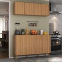 Ver imagem 2 de Kit Armário de Cozinha Aéreo e Balcão 4 Portas Retrô Multimóveis Mp2170 Rustic/natural