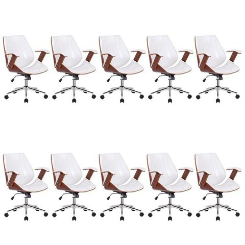 Kit 10 Cadeiras Escritório Diretor Giratória Corino Kopenhagen Branco