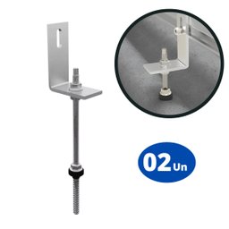Estrutura Suporte Fixa Linha C Placa Painel Solar Inox Telha Fibrocimento Ondulada Viga Madeira | Pe - 3