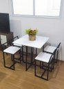 Ver imagem 4 de Mesa Jantar Prime Compacta de Madeira 4 Cadeiras Branca BF Decor