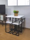 Ver imagem 3 de Mesa Jantar Prime Compacta de Madeira 4 Cadeiras Branca BF Decor