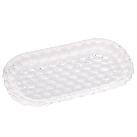 Travessa de Cristal Bubble Transparente 21 x 12 x 2cm | Casa Del Grande