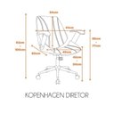 Ver imagem 3 de Kit 6 Cadeiras Escritório Diretor Giratória Corino Kopenhagen Marrom