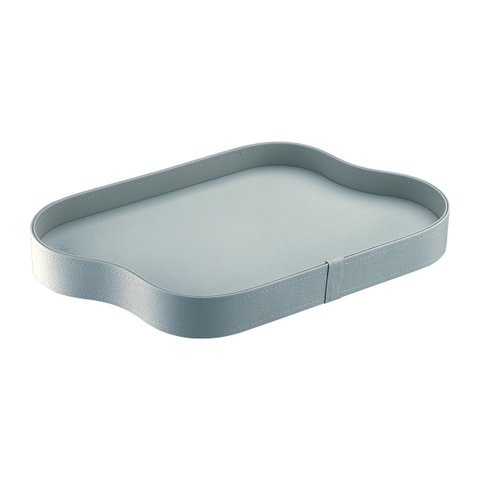 Bandeja Hara Orgânica Mavie em Couro Ecológico 62x37x4,5 Cm:cinza