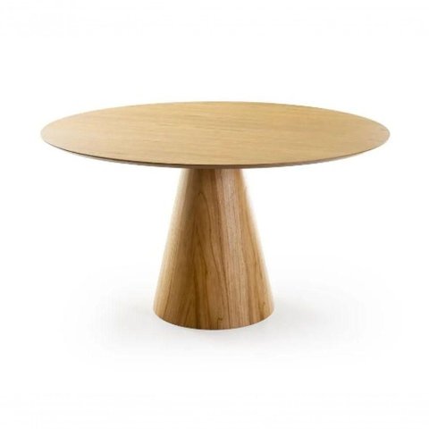 Mesa de Jantar Cone 120cm Tampo Cinamomo Base Cinamomo