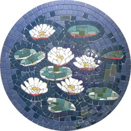 Mandala Mosaico Floral Nenúfares de Monet Ii em Cerâmica 100cm - 1