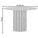 Ver imagem 3 de Mesa de Jantar Flora Off White Cinamomo Base em Madeira 1,08 M Leifer Móveis