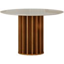 Ver imagem 1 de Mesa de Jantar Flora Off White Cinamomo Base em Madeira 1,08 M Leifer Móveis