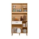 Ver imagem 3 de Armário Cozinha 4 Portas 1 Gaveta 90 Cm Freijó Off White Cristal Erva Doce Nicioli