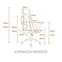 Ver imagem 4 de Kit 4 Cadeiras Escritório Presidente Giratória Corino Apoia Cabeça Kopenhagen Preto