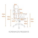 Ver imagem 4 de Kit 4 Cadeiras Escritório Presidente Giratória Corino Apoia Cabeça Kopenhagen