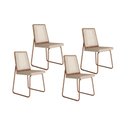 Ver imagem 1 de Kit 4 Cadeiras de Cozinha Wood 1751 4 Uni Rose/linho Areia - Carraro