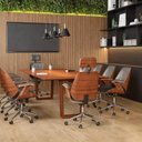 Ver mais imagens de Kit 10 Cadeiras Escritório Presidente Giratória Corino Apoia Cabeça Kopenhagen