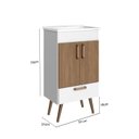 Ver mais imagens de Conjunto para Banheiro com Gabinete com Pés, Lavatório e Espelheira Málaga