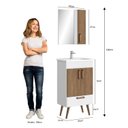Ver imagem 4 de Conjunto para Banheiro com Gabinete com Pés, Lavatório e Espelheira Málaga
