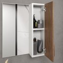 Ver imagem 2 de Conjunto para Banheiro com Gabinete com Pés, Lavatório e Espelheira Málaga Branco/Carvalho
