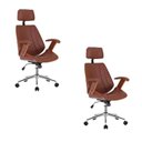 Ver imagem 1 de Kit 2 Cadeiras Escritório Presidente Giratória Corino Apoia Cabeça Kopenhagen