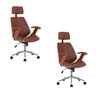 Kit 2 Cadeiras Escritório Presidente Giratória Corino Apoia Cabeça Kopenhagen - 1