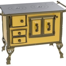 Fogao a Lenha N 1 Colonial Amarelo Sem Tampa Se - 3