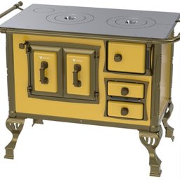 Fogao a Lenha N 1 Colonial Amarelo Sem Tampa Se - 6