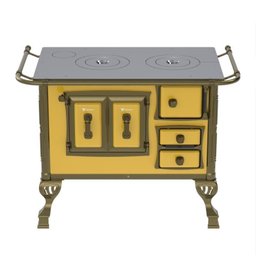 Fogao a Lenha N 1 Colonial Amarelo Sem Tampa Se - 5