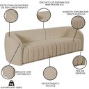 Ver imagem 5 de Sofá Decorativo 3 Lugares 252cm e Poltrona Meris M22 Bouclê Bege - Mpozenato