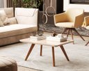 Ver imagem 1 de Mesa de Centro Retangular Sala Mdf Pé Palito Decorativa Decor Off White
