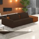 Ver imagem 1 de Sofá Ilha Modular para Sala 232cm com Puff Dublin K01 Veludo Marrom Sintético Caramelo - Lyam