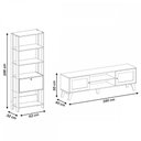 Ver imagem 4 de Sala de Estar Completa para TV Até 75 Polegadas Charlotte 3 Portas 4 Prateleiras Carvalho/Off White 