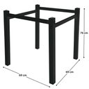 Ver imagem 3 de Pés para Mesa de Jantar Base de Mesa Quadrada 0,80 para Tampos de Vidro Madeira ou Granito Preto Ql