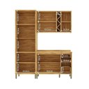 Ver imagem 5 de Cozinha Modulada Compacta 3 Peças 9 Portas e 3 Gavetas 100% MDF 190cm Barbados Espresso Móveis Bege/Amêndoa/Off White