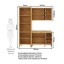 Ver imagem 4 de Cozinha Modulada Compacta 3 Peças 9 Portas e 3 Gavetas 100% MDF 190cm Barbados Espresso Móveis Bege/Amêndoa/Off White