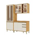 Ver imagem 3 de Cozinha Modulada Compacta 3 Peças 9 Portas e 3 Gavetas 100% MDF 190cm Barbados Espresso Móveis Bege/Amêndoa/Off White