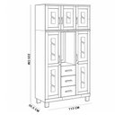 Ver mais imagens de Guarda Roupa Solteiro Lorie F06 5 Portas Bater 3 Gavetas Madeira Maciça Castanho Lyam Decor