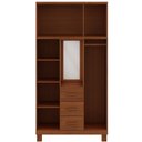 Ver imagem 7 de Guarda Roupa Solteiro Lorie F06 5 Portas Bater 3 Gavetas Madeira Maciça Castanho Lyam Decor