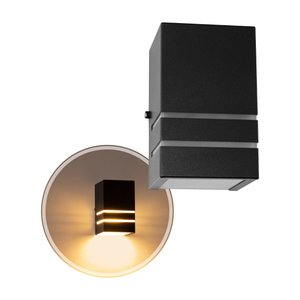 Arandela Preta 1 Foco c/ Facho e Frisos p/ Lâmpada E27 St294