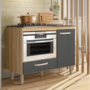 Ver imagem 2 de Balcão Cozinha para Cooktop 105cm com 1 Porta e 1 Gaveta Freijo/chumbo