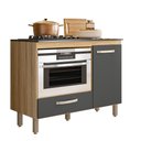 Ver imagem 1 de Balcão Cozinha para Cooktop 105cm com 1 Porta e 1 Gaveta Freijo/chumbo