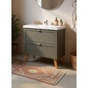 Ver imagem 4 de Gabinete para Banheiro com Cuba e Espelho 80cm Retro Mdf Verde Milano - On Móveis
