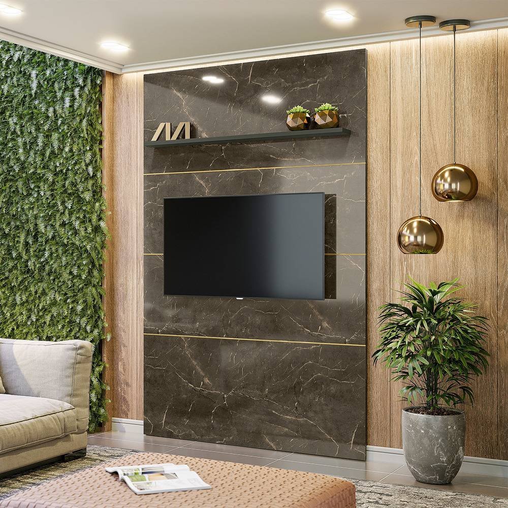 Painel Piso Teto Sarah TV 65 Jade Oliva Tana Decor Madetec