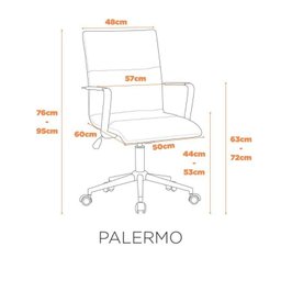 Kit 8 Cadeiras Escritório Diretor Giratória em Couro com Relax Palermo - 4