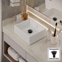 Ver imagem 2 de Kit Cuba Pia de Sobrepor Tulipa com Valvula Click Black Branco