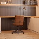 Ver imagem 2 de Kit 2 Cadeiras Escritório Diretor Giratória em Couro com Relax Palermo Marrom/Caramelo