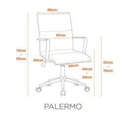Kit 4 Cadeiras Escritório Diretor Giratória em Couro com Relax Palermo - 5