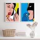 Ver imagem 2 de Kit 2 Quadros Engraçados para Banheiro Unissex 24x18cm:madeira Preta
