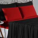 Ver imagem 3 de Jogo de Cama Casal Viúva Nobre 4 Peças Malha 100% Algodão - Preto / Vermelho